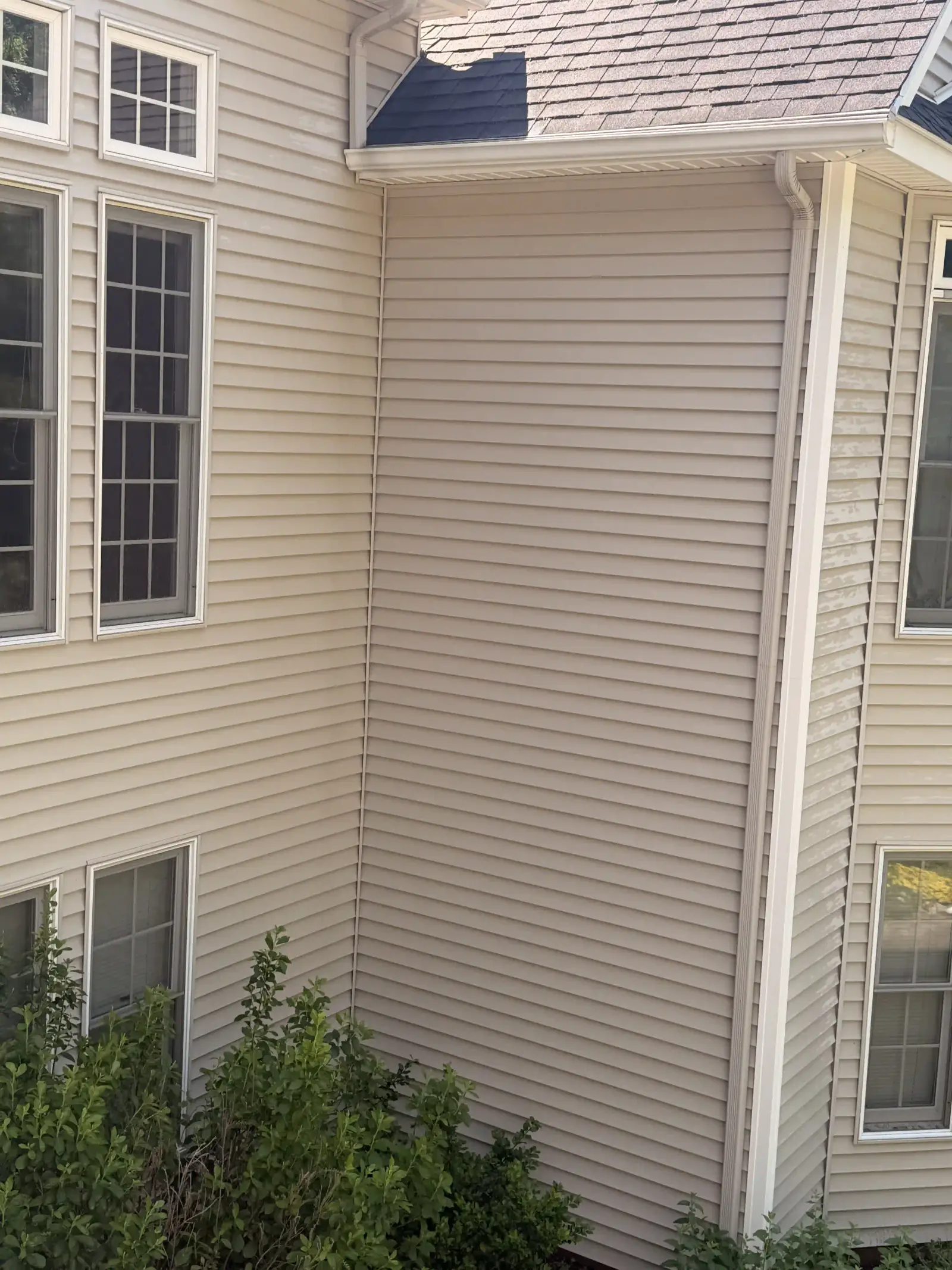 After Exterior Power Washing - If your siding gets power washed, overspray and hard-water spots can land