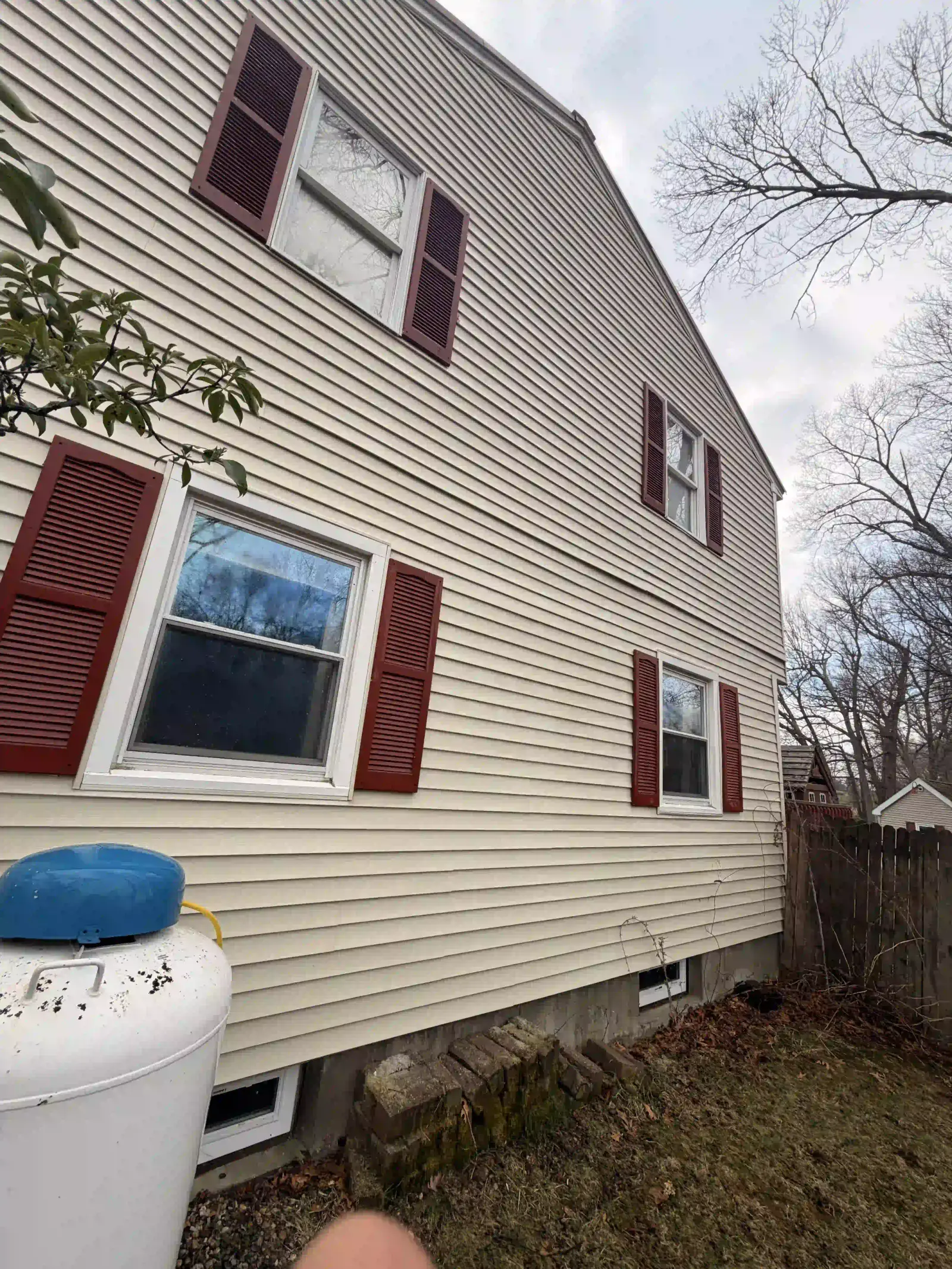 Downspout draining water away from a foundation