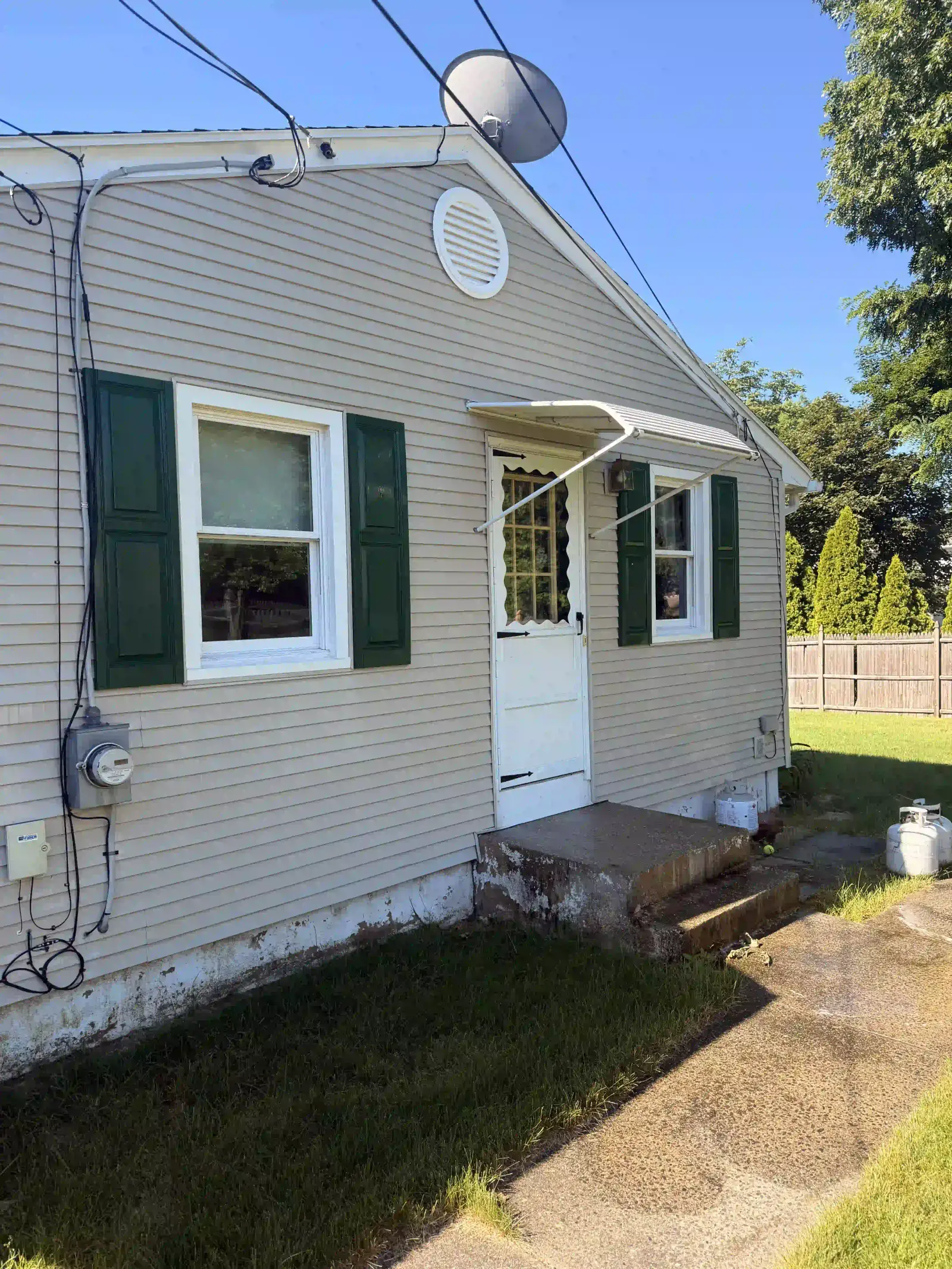 Water draining properly through a clear downspout